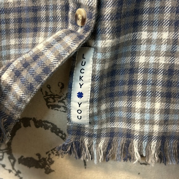 NWT Lucky Brand Plaid Dobby Western Long Sleeve Shirt - Picture 8 of 10